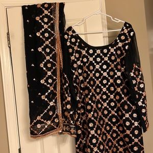 Chiffon 2 piece gota Pakistani dress